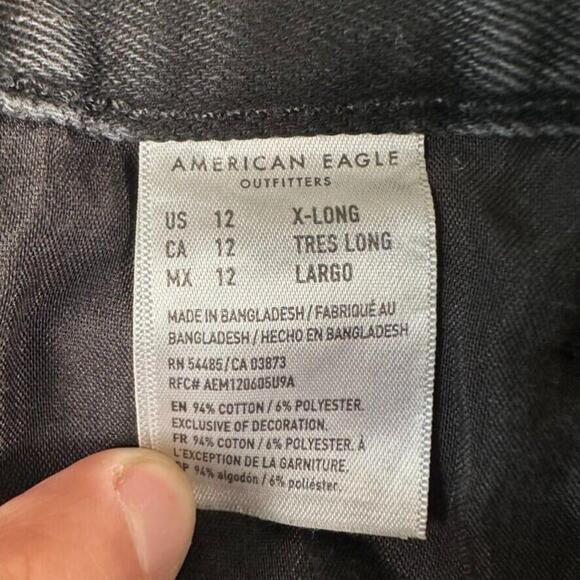 American Eagle Jeans Womens 12 Relaxed Mom Distressed Holes Baggy Motherhood - Picture 7 of 13